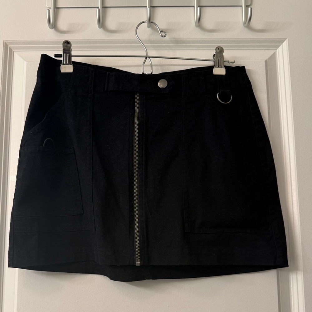 Wild Fable Black Cargo Mini Skirt with Zipper